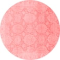 thumbnail image 1 of Ahgly Company Machine Washable Indoor Round Oriental Red Traditional Area Rugs, 8' Round, 1 of 4