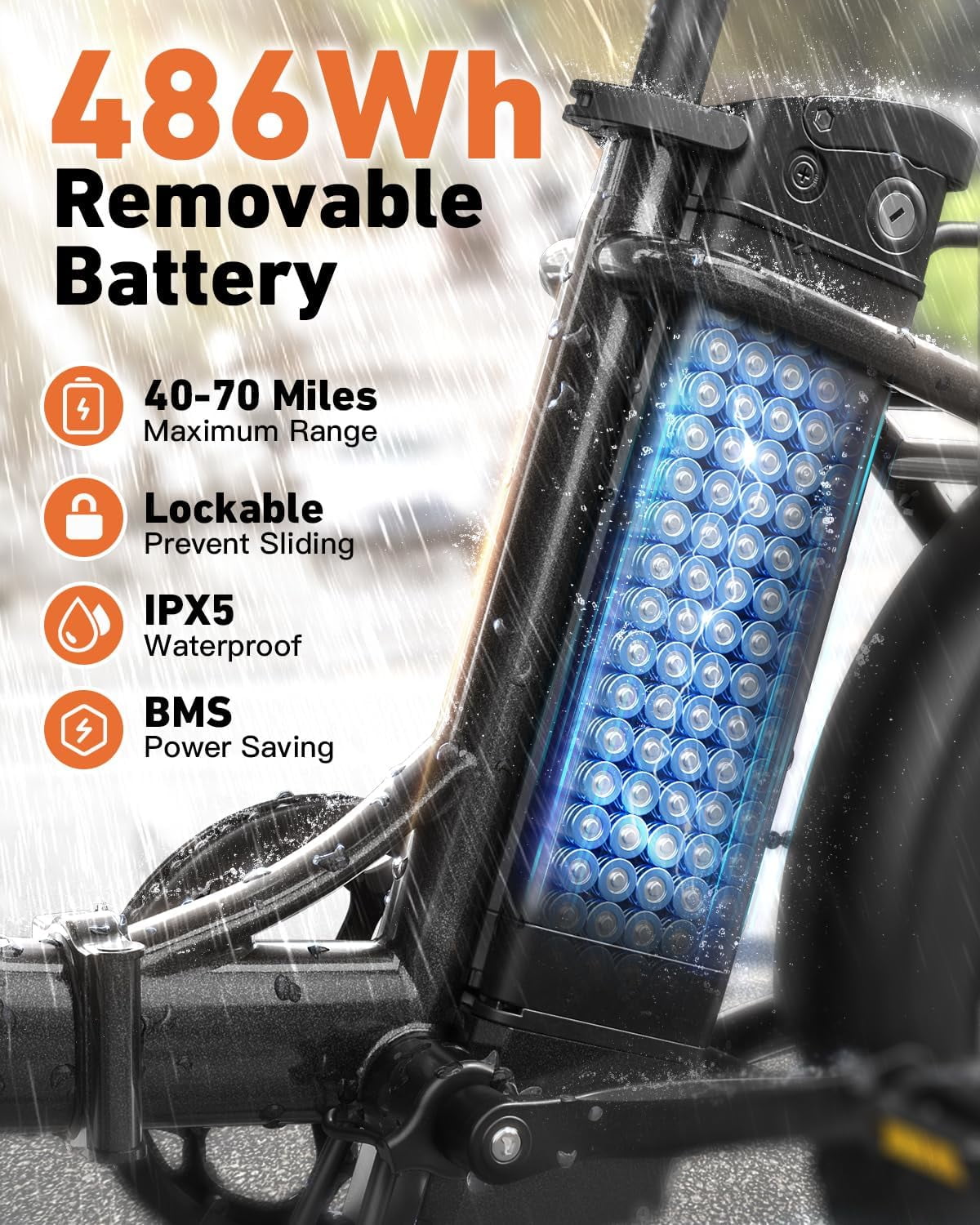 1000W Folding Electric Bike for Adults 20" Fat Tire Foldable Step Through E-Bike up to 70Miles Range 20mph Max Speed 36V 13.5AH Battery Front Fork Suspension E-Mountain Bikes 7 Speed, UL2849 by SGS