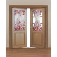 thumbnail image 2 of Pink Red Eucalyptus Leaves Blackout Curtains, French Door Curtains for Door Window, Watercolor Spring Summer Botanical Privacy Drapery for Patio/Sidelight Doors, 1 Panel with Tieback, 25 x 40 Inches, 2 of 6