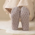 thumbnail image 6 of YVNAURA Coral Fleece Non Slip Socks for Women 1 Pair Short Ankle Floor Socks with Silicone Grippers Thick Towel Bottom Warm Fuzzy Home Slipper Socks Winter Gift One Size, Khaki,One Size, 6 of 8