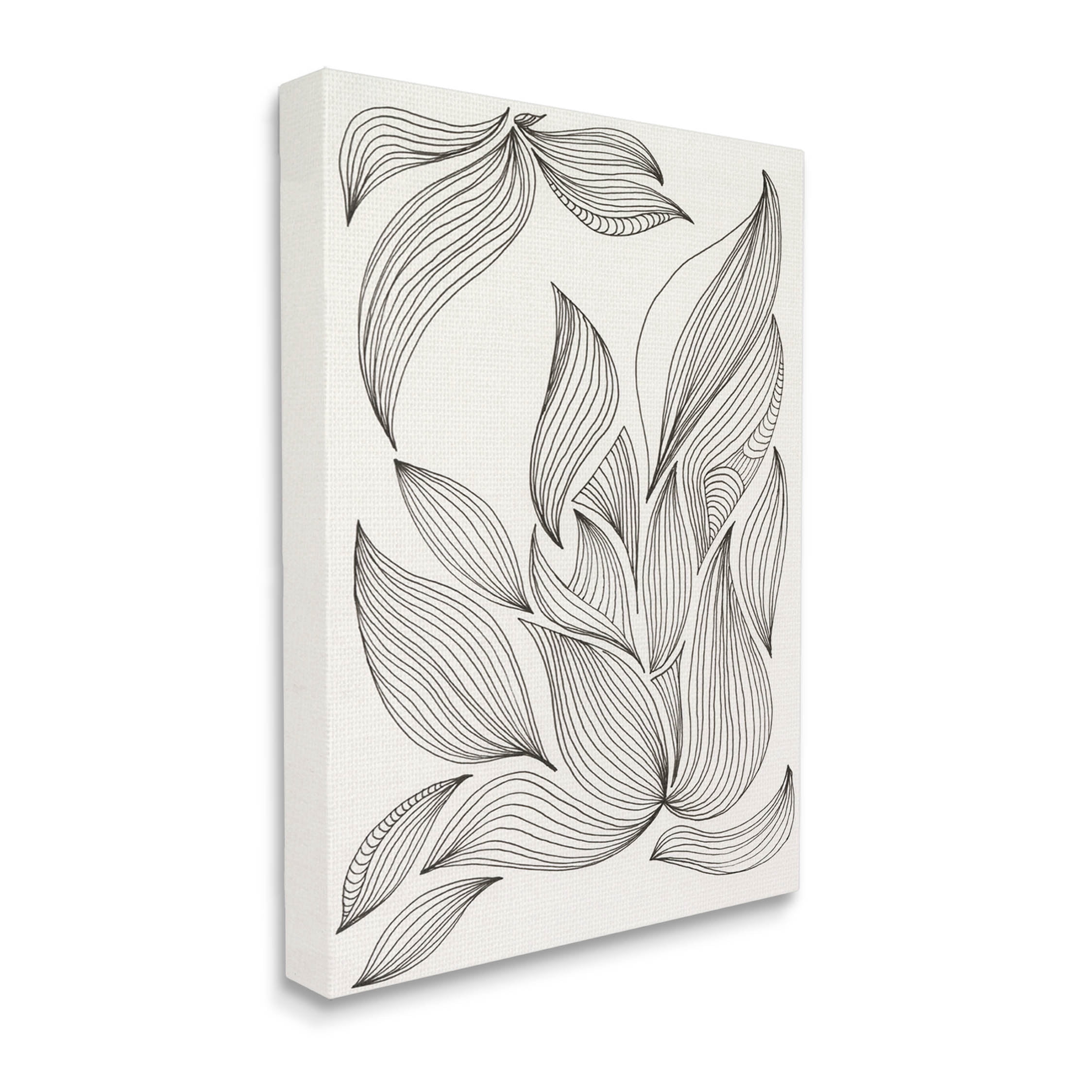 Stupell Industries Curved Stripes Pattern Botanical Design Graphic Art Gallery Wrapped Canvas Print Wall Art, Design by Regina Moore