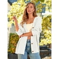 thumbnail image 3 of Women's Cardigan 2023 Open Front Oversized Button Lightweight Sweaters V Neck Loose Cardigans Knit Outwear, 3 of 14