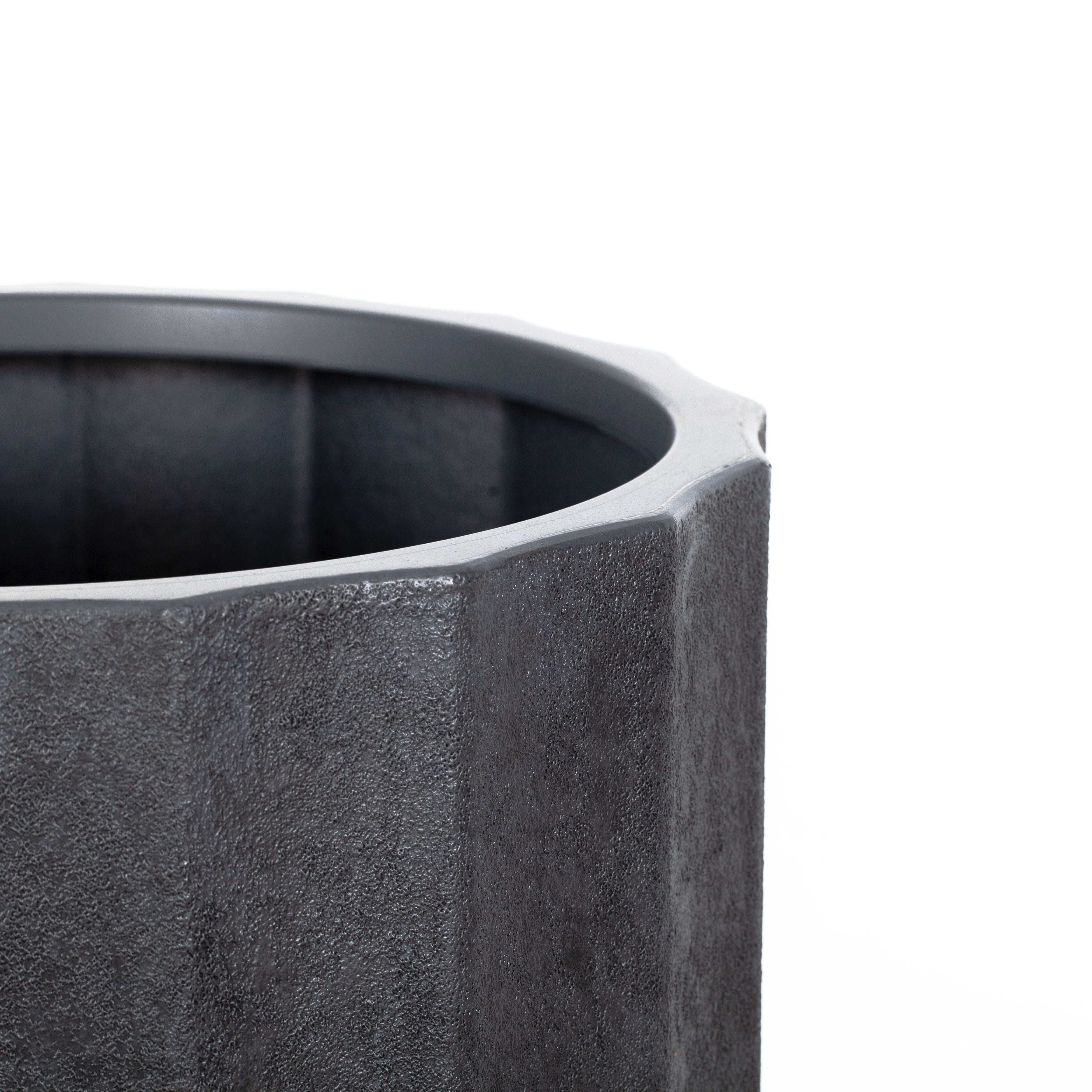 Better Homes & Gardens Adler 16 inch Resin Planter Black With Modern Design for Indoor Outdoor Plant