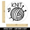 thumbnail image 2 of Ball Of Yarn Knit Knitting Self-Inking Rubber Stamp Ink Stamper - Lime Green Ink - Medium 1 Inch, 2 of 7