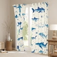 thumbnail image 3 of Manfei Vintage Ocean Shark Curtains and Drapes Pack of 2 (52x63 Each), Starfish Black Out Curtains, Cream Navy, 3 of 6