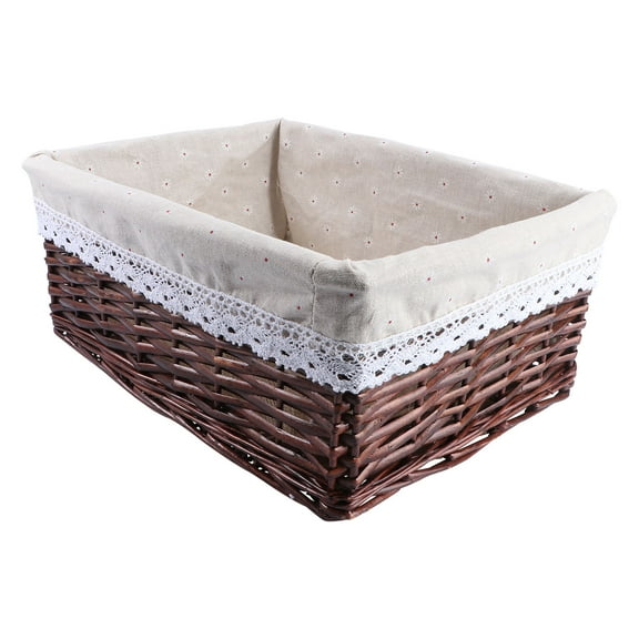 Worgeous Large Wicker Storage Basket Organizing Brown Home Storage 1Pcs