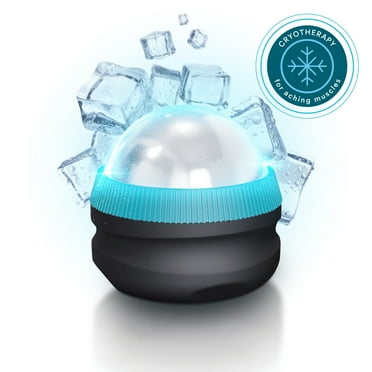 Homedics Small Icy-Glide Cold Therapy Massage Roller for Full Body Pain Relief, 2.56", Silver