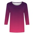 thumbnail image 6 of Bovxnpu 3/4 Length Sleeve Womens Tops, Plus Size Cotton Casual Blouses for Women, Fashion Women's Casual Print Round Neck 3/4 Sleeve T-shirt Blouse XXL, 6 of 6