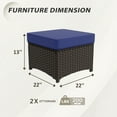thumbnail image 4 of EAGLE PEAK Azure Bay 2 Pieces Wicker Patio Ottoman Set Weather-Resistant Cushions for Patio Deck Backyard Poolside, Brown Wicker and Blue Cushions, 4 of 8