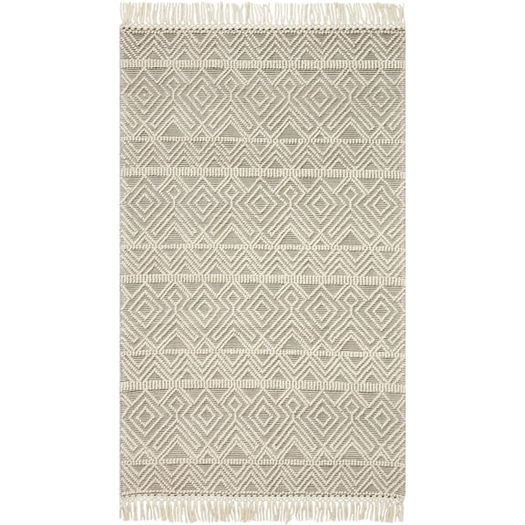 Loloi Noelle Ivory / Grey Geometric Area Rug 18" x 18" Sample