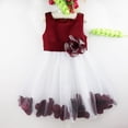 thumbnail image 5 of DPOIS Kids Flower Girls Dress Tulle A-Line Princess Dress Formal Prom Party Ball Gown A Burgundy 2, 5 of 7