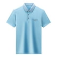 thumbnail image 4 of AOMPMSDX Men'S Short Sleeve Shirts Regular Fit Casual Business Golf Shirts For Men Light Blue M, 4 of 7
