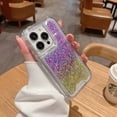 thumbnail image 4 of Compatible with iPhone 13 Case, Two-color Glitter drops Glitter Hybrid Protective Phone Case Ultra Slim Anti-Scratch Anti-fall Shock Absorption TPU Bumper Cover for iPhone 13,G, 4 of 14