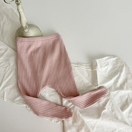 

OQC Baby Solid Color Striped Elastic Long Tights Long Pants