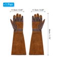 thumbnail image 2 of Guantes de jardinería largos Uxcell, guante de poda de rosas de cuero de vaca a prueba de espinas marrón L, 2 of 5