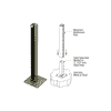 CRL Beige Gray Steel Stanchion for 135 Degree Rectangular Center Posts