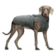 Kuoser Cold Weather Dog Coat for Winter, Reflective Dog Warm Fleece Jacket Waterproof Windproof Dog Vest for Small Medium Large Dogs with Zipper Leash Hole XS-3XL