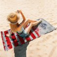 thumbnail image 4 of Oversized Beach Towel Microfiber Large Bath Towel Quick Dry Sandproof Travel Beach Towel Red Stripe 60 "x30" Swimming Pool Yoga Camping Towel Adults, 4 of 6