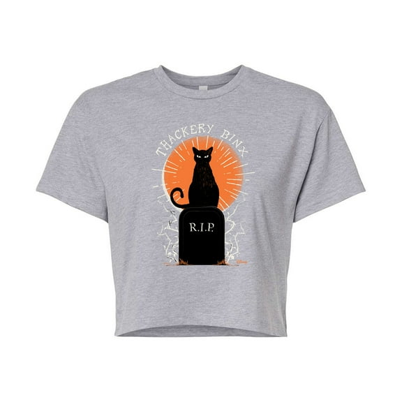 Hocus Pocus - Binx Graveyard - Juniors Cropped Graphic T-Shirt