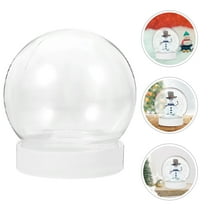 12pcs DIY Snow Globe Water Globe Christmas Clear Plastic Snow Globe for DIY Crafts
