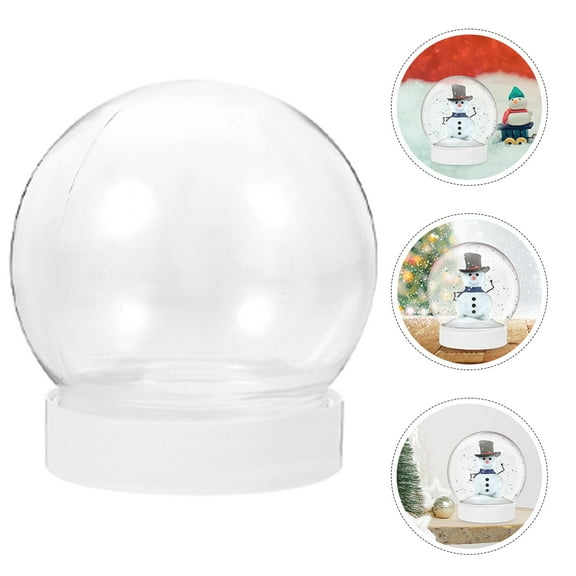 12pcs DIY Snow Globe Water Globe Christmas Clear Plastic Snow Globe for DIY Crafts