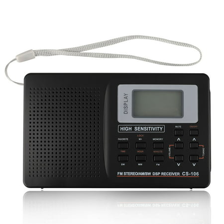 EEEkit Digital World Full Band Radio Receiver AM/FM/SW/MW/LW Portable Radio Alarm Clock,,Small Size