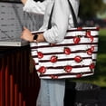 thumbnail image 7 of Daiia Ladybugs on Black and White Striped1 Beach Travel Bag - Water-Resistant Beach Bag, Lightweight Tote with 7 Pockets for Women and Men - Gym,Pool,Camping,Reusable Grocery Bag, 7 of 7