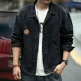 thumbnail image 5 of Abrigo de mezclilla para hombre, chaqueta vaquera con botones de carga, color marrón, estilo vaquero de Corea Y2k, de tela, precio bajo, vaquera de la más alta calidad, desgastada, 5 of 5