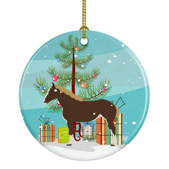 Carolines Treasures BB9273CO1 Percheron Horse Christmas Ceramic Ornament 3 in multicolor