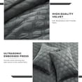 thumbnail image 5 of IR Imperial Rooms Velvet Quilt Set 3 Piece Geometric Ultrasonic Embossed Bedspread Reversible 350GSM Soft Brushed Microfiber Gray Full/Queen, 5 of 9