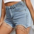 thumbnail image 6 of Lindreshi Shorts for Women Clearance Women's Summer Fashion Design High Waist One Button Comfortable Stretch Shorts, 6 of 9
