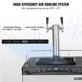 thumbnail image 3 of VEVOR Beer Kegerator, Dual Tap Draft Beer Dispenser, Full Size Keg Refrigerator With Shelf, CO2 Tank(No Gas), Drip Tray & Rail, 23°F- 82.4°F Temperature Control, 162L, Silver, 3 of 9