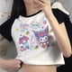 thumbnail image 4 of Ropa Y2k para mujer, camiseta Kawaii ajustada con cuello redondo, ropa corta de verano, camisetas de moda con personajes de dibujos animados Sanrio, 4 of 6
