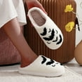 thumbnail image 5 of Fuzzy Slippers For Women Halloween Cotton Slippers Men Home Winter Cotton Slippers Bat Print Warm Cozy Winter House Slippers Bedroom Indoor House Shoes, 5 of 7