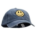 thumbnail image 5 of Smiley Face Embroidered Big Size Washed Pigment Dyed Cap - Navy XL-3XL, 5 of 5