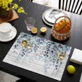 thumbnail image 3 of Blue Eucalyptus Leaves Placemats Set of 6, Summer Botanical Wooden Weeping Placemats for Dining Table, Place Mats for Kitchen Tabletop, Waterproof Wipeable Dining Table Mats Set, 3 of 9