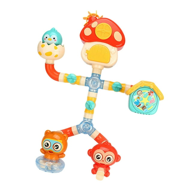 Diy ensamblar tubería de agua baño juguete para niños ducha juguete interactivo tazas de succión divertida juguete de tubo de agua