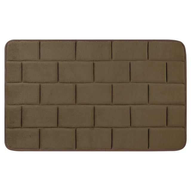 REGALWOVEN Alfombrilla de baño de espuma viscoelástica, alfombra de baño suave y absorbente, antideslizante, gruesa, de secado rápido, color marrón 20" x 32"