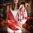 thumbnail image 2 of Towmus Full Zip-up Hoodies Sweatshirts for Women Halloween Outwear Drawstring Oversized Casual Sweatshirts with Pocket, 2 of 5