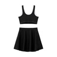 thumbnail image 4 of YONGHS Girls 3 Piece Bikini Bathing Suit Swimsuit Swimwear Cropped Tankini with Swim Skirts Black 8Y/130, 4 of 6