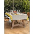 thumbnail image 2 of Outdoor Tablecloth with Umbrella Hole and Zipper, Yellow Truck Rectangle Table Cloth 54x80 Inch Waterproof Tablecloth, Spring Bees Honey Daisy Black Buffalo Plaid Picnic Table Cover for Patio Camping, 2 of 7