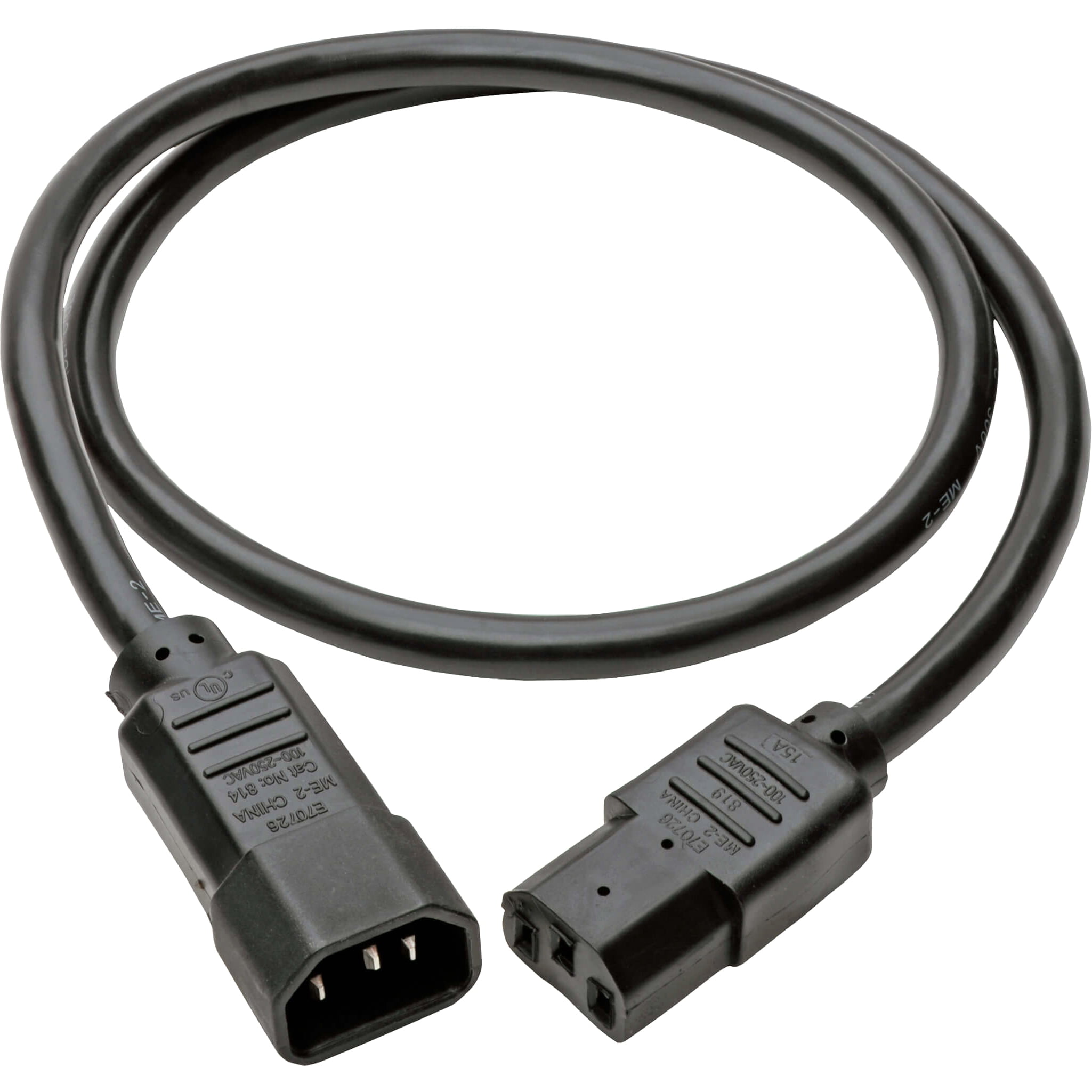 10Ft Power Extension Cord C13 to C14 Black/SVT 18/3-10 Pack 