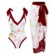 thumbnail image 1 of Traje de baño para mujer Traje de baño de una pieza Bikini con cordones Traje de baño Falda larga Conjunto de dos piezas de gasa OAVQHLG3B Store  lin121212, 1 of 4