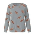 thumbnail image 3 of KALE Hoodies for Women Sequin Football Sweatshirt Rugby Graphic Print Sunday Casual Long Sleeve Crewneck 2025 Fall Pullover Y2K Tops Grey, 3 of 4
