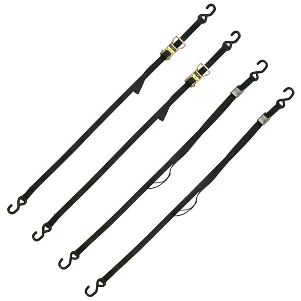 6' Black Wheelchair Scooter Carrier Cam Ratchet Tiedown strap set