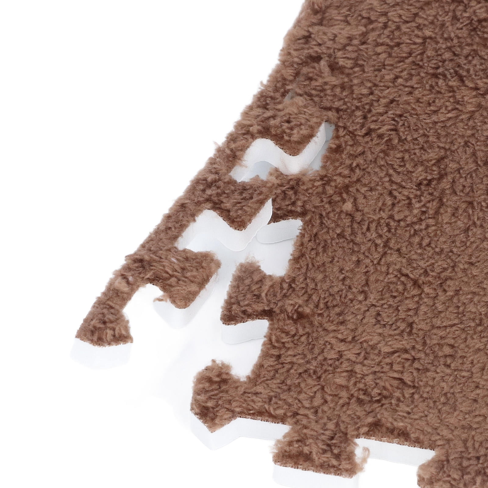 LAZIOEGR 10‑Piece Plush Foam Interlocking Floor Mat, Anti‑Slip, Cut‑Ready, Cozy Brown Carpet Tiles for Bedroom & Playroom