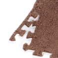thumbnail image 3 of LAZIOEGR 10‑Piece Plush Foam Interlocking Floor Mat, Anti‑Slip, Cut‑Ready, Cozy Brown Carpet Tiles for Bedroom & Playroom, 3 of 9
