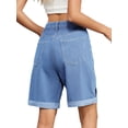 thumbnail image 6 of Women'S High Waist Long Jean Shorts for Women Ripped Distressed Jeans Short Love S, 6 of 10