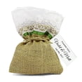 thumbnail image 1 of 20 Wedding Burlap Favor Bags Rustic Lace With Personalized Tags Small Burlap Bags Party Favor Drawstring Pouch 4"x6.5" inches, 1 of 1