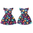 thumbnail image 4 of GYRATEDREAM Girls Dress Summer Toddler Birthday Party Sundress Kids Flutter Sleeve Swing Dresses 18M-8T, 4 of 11